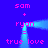 Blue background with pink text and cyan animated lines forming a loop between 'sam' and 'ryan', displaying 'true love' at bottom.