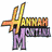 Animated icon featuring a stylized 'Hannah Montana' logo with yellow and purple text, transitioning to scenes of a blonde woman in red and white outfits performing on stage.