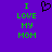 Purple background with green pixelated text reading "I LOVE MY MOM" and a black heart symbol above the right side of the text.