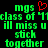 Green pixelated text on black background with red heart symbol above 'mgs' text, repeated in mirrored layout.