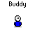 Pixelated character with white head and blue torso in multiple poses, some with speech bubbles and red lightning symbols.