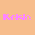 Five pink pixelated text instances of 'Keksie' on an orange background, with one gray rectangular area in the bottom right.