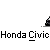 Pixelated black Honda Civic car icon with blue-tinted windows and white-and-red checkered wheel accents, displayed in multiple showing progressive horizontal expansion