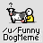 Pixel art of a cow and dog with a question mark above the cow, standing on a gray background with text below.