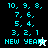 Pixelated countdown from 10 to 1 with 'NEW YEAR' text, featuring a cursor icon changing between frames on black and white backgrounds.