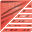 A static image of a of repeating red and white striped patterns with 'SN' text in orange on a dark red background