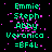 Pixelated text list with names and codes on black background, showing animation changes in letter forms.