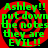 Four identical display red spiral backgrounds with green text reading "Ashley!! put down the notes they are EVIL!!" in a pixelated font