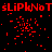 Red pixelated text 'sLiPhNoT' repeated across black background with scattered red particles and a gray rectangle in bottom-right corner.