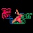 Pixel art animation of two female characters in distinct outfits performing actions with text elements on black background.