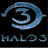 Four- displays Halo 3 branding and gameplay scenes with pixelated textures on dark, snowy, and metallic backgrounds