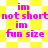Pixelated text in bright pink on a yellow-and-white checkered background, with repeated phrases and alternating patterns.