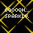 Yellow diamond-shaped pattern on black background with white text reading '00000H... SPARKLY.' repeated across four quadrants