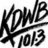 Black and white pixelated text with stylized letters 'K' and 'B', a diagonal line, and numbers '10/13' on a white background.