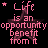 pink text phrases about life arranged in four and five , each phrase paired with a dark star icon on black background