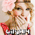 Pixelated image of a woman with blonde hair in four showing different poses and text overlays