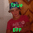 Pixelated image of a person wearing red shirt and blue cap with green text 'True' above head and 'BFF' below chest.