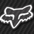 Three identical white-outlined fox head silhouettes on dark textured background, each with internal white lines forming a stylized fox face design.