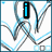 Animated sequence of blue text forming 'i love you' over a white background with gray and light blue abstract wave lines.