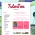 Pixelated website screenshot showing a pink header with distorted text, a sidebar with gray blocks, and three pink rectangular sections below.