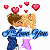 Pixel art contact sheet showing two animated frames of a couple kissing with floating hearts on the left and a pink promotional graphic with "Visit" text and a purple logo on the right.