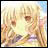 Pixelated static image of a character with light brown hair and pink accents against a soft pastel background, likely from an anime-style buddy icon set.