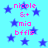 Pixelated blue star background with repeated pink text blocks reading 'nicole', '&+', 'mia', and 'bffls' in a pattern