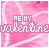 Pink heart-patterned background with 'BE MY valentine' text and animated pink hearts moving across the frame.