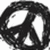 Black and white pixelated peace sign icon with blurred edges, displayed in a