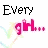 Pixelated text and character art on a white background with colorful pixel noise, featuring 'Every girl... needs her knight in shining armor' and two cartoon figures.
