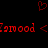 Red pixelated text and a heart symbol on a black background, with repeated text elements and a stylized heart above.
