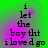 Green background with purple gradient overlay displaying black text reading 'i let the boy tht i loved go' in four