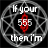 A 4x3 contact sheet of animated AIM buddy icon frames showing a pentagram design with changing text and color states.