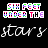 Pixelated text "SIX FEET UNDER THE" in multicolored block letters above cursive "stars" on black background, with slight color variations across repeated