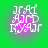 Pixelated white text on a green background with shifting pink glow effects