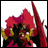 A 48x48 pixel buddy icon featuring a red and yellow anime-style character with spiky hair on the left, paired with "Anime IM" text in white pixelated font on a black background on the right.