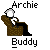 Pixel art of a character sitting in a brown chair with text above and below, showing multiple text variations across frames.