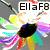 Pixelated flower-themed buddy icons with text overlays in various colors and positions, including "EllaF8," "For you Ella From Leah F20," and "Copyright 2011."