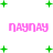 Pixelated pink text 'ПАУПАУ' appears in two with green plus signs scattered across a white background, some forming partial dots
