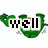 Green clover-shaped icons with pixelated text and a small brown object, arranged in two on white background