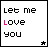 Four pixelated display 'let me love you' with varying pink text and star symbols