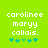Green background with white pixelated text 'carolinee moryy collais.' and five teal pixelated stars below, two versions side-by-side showing star color variation.