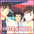 Pixelated image of two figures with dark hair under a red umbrella, text 'KAITO & AOKO' at bottom in white block letters on red background.