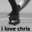 Black-and-white image of two figures holding hands in a Y-formation with text overlays reading "i love chris always & forever".