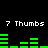 Green bar graph animation with '7 Thumbs' text above each graph on black background, bars shift height across frames.