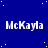 Blue background with white stars and repeated 'McKayla' text in three , one showing a dotted pattern