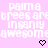 Pixelated text on a pink background with two black heart symbols at the bottom center.