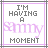 Pixelated text reads "I'M HAVING A SAD MOMENT" with a pink heart-shaped animation over the word "SAD" on a white background.