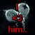 Six -aligned icons with broken heart symbols and text overlays in various colors on a black background