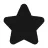 Solid black five-pointed star on white background with pixelated edges.